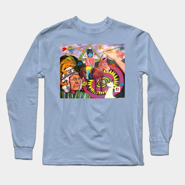 Krishna in the Andes Long Sleeve T-Shirt by Majenye